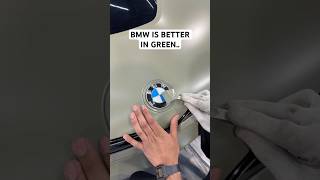 Custom Colour Matched Badge For This BMW i8, wrapped in Satin Khaki Green #bmw #bmwi8 #carwrap #cars