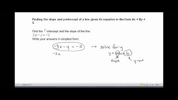 Finding the slope and y-intercept of a line given its equation in the form ax+by=c