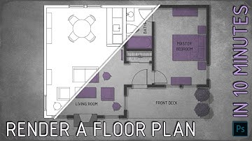 How to Render a FLOOR PLAN Using Photoshop IN 10 MINUTES!!!