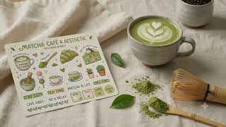Aesthetic Matcha Café Sticker Sheet & Animated Digital Planner Stickers screenshot 4
