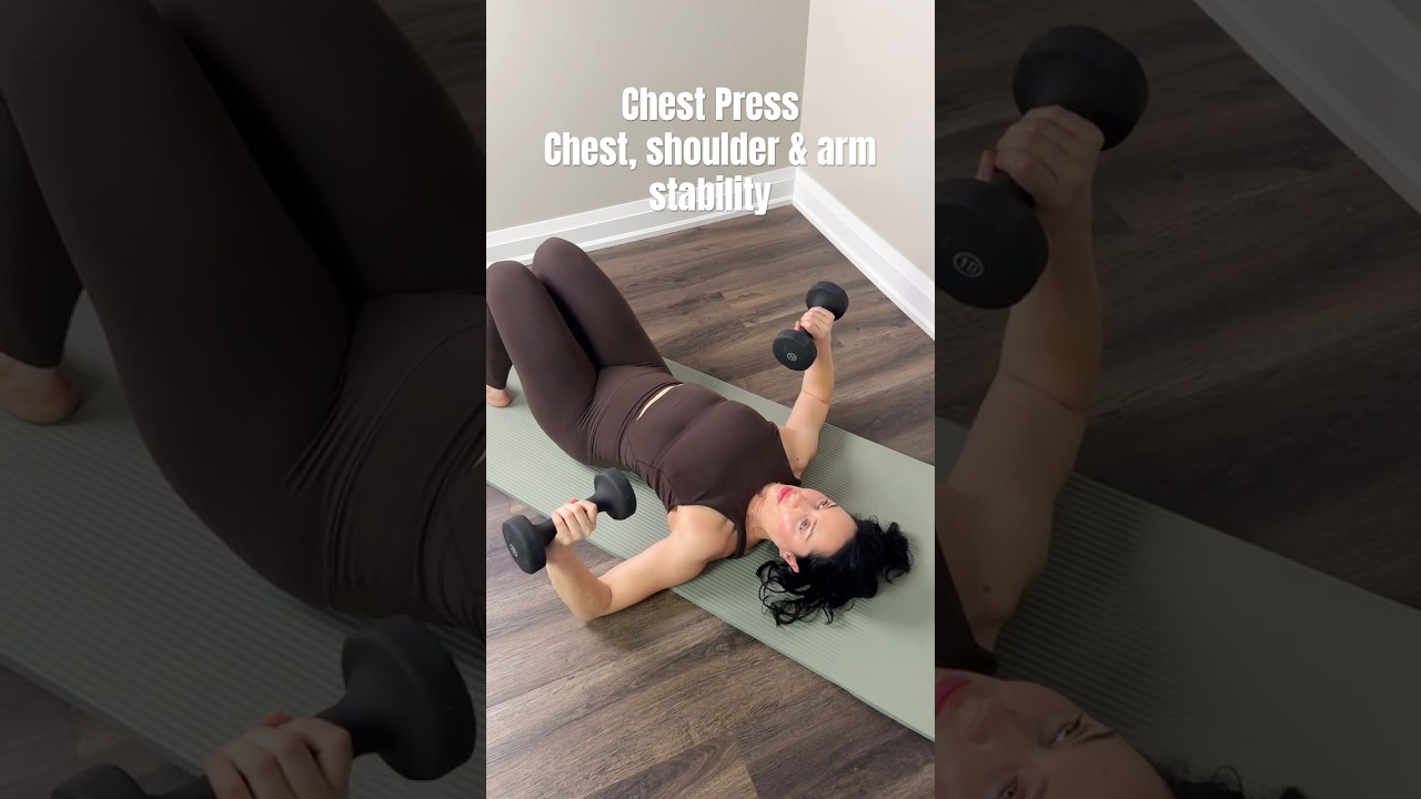 Floor Dumbbell Chest Press | Beginner PUSH Upper-Body Strength, Shoulder Support & Control
