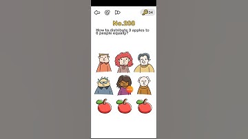 Brain out level 208 How to distribute 3 apples to 6 people equally? Walkthrough