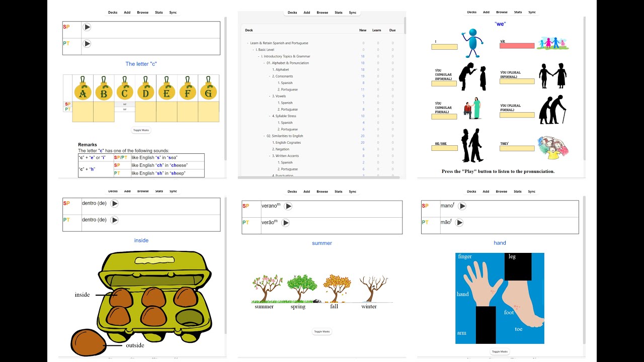 Anki Deck Flashcards Learn Spanish & Portuguese Simultaneously YouTube