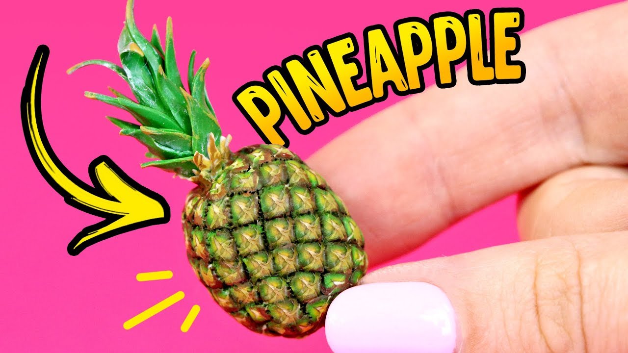 🌟 МИНИ АНАНАС ❤️ ИДЕИ ЕДЫ для КУКОЛ! Полимерная глина Мастер класс ❤️ Анна Оськина