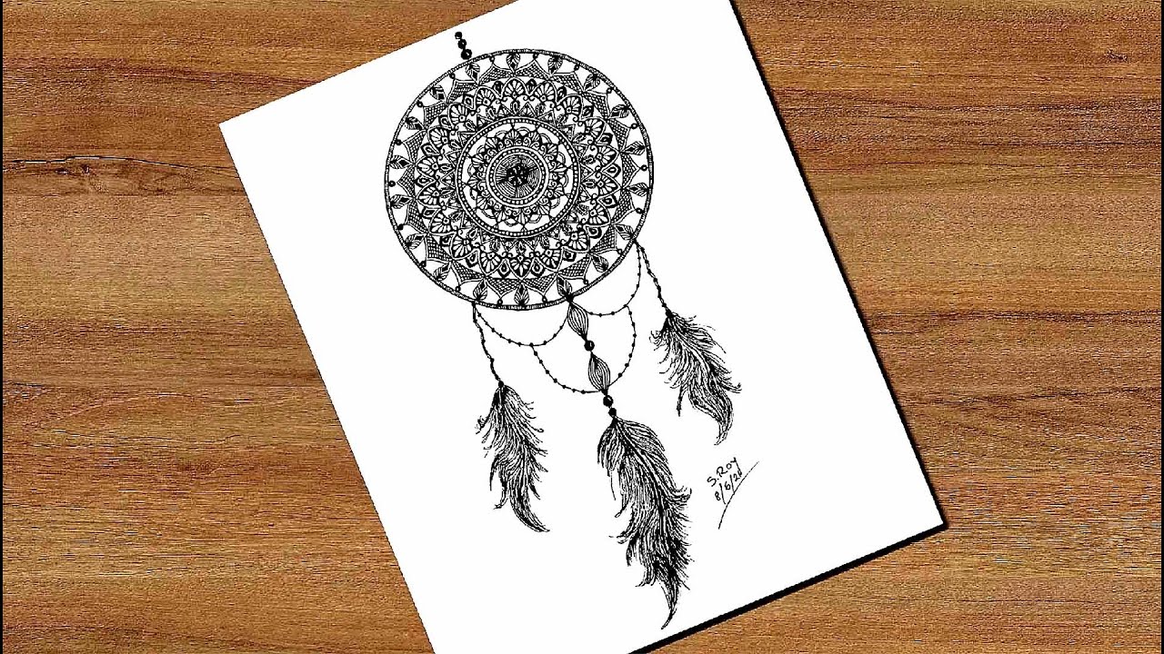 Dream Catcher Mandala Art Easy Mandala Drawing How to Draw Dream