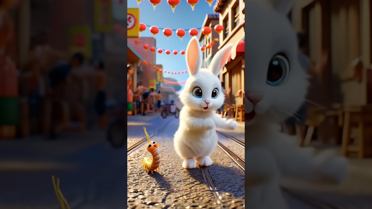 Happy Bunny's caterpillar falls on road 