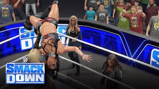 WWE 2K23 SMACKDOWN ZELINA VEGA VS CORA JADE (CHARLOTTE, GIO, MANDY & BAYLEY AT RINGSIDE)