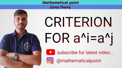 Criterion for a^i=a^j