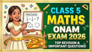 Class 5 Maths Onam Exam 2026 📚 Malayalam & English | Important Revision Questions & Answers