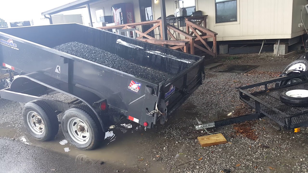 Hawke 6 x 10 dump trailer spreader demo