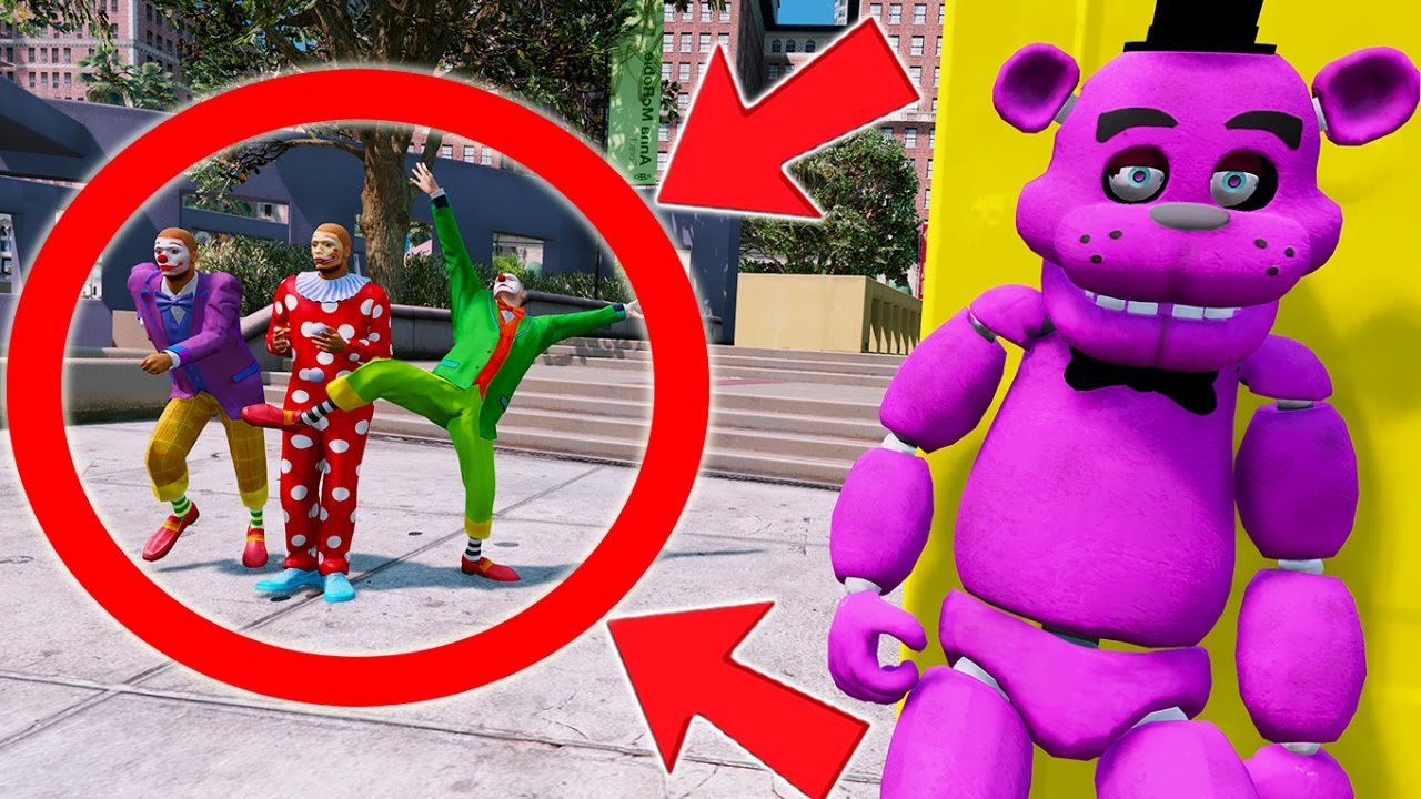 CAN SHADOW FREDDY HIDE FROM THE SCARY CLOWNS? (GTA 5 Mods For Kids FNAF Funny Moments) RedHatter funny moments in soccer