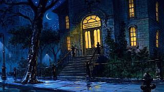1940's moonlit town | soft vintage oldies playing in another room | relax, sleep screenshot 3