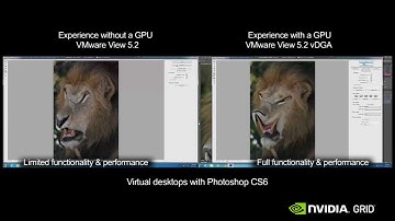 VMware Horizon View Photoshop CPU only vs. NVIDIA GRID