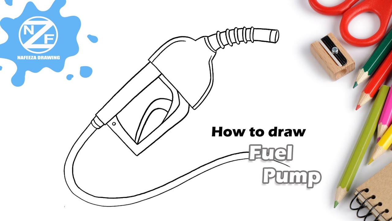 Premium Vector | Gas station fuel dispensers row illustration with car  linear sketch graphic