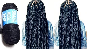 New trending Brazilian wool twist hairstyle|How to fake twist using brazilian wool tutorial