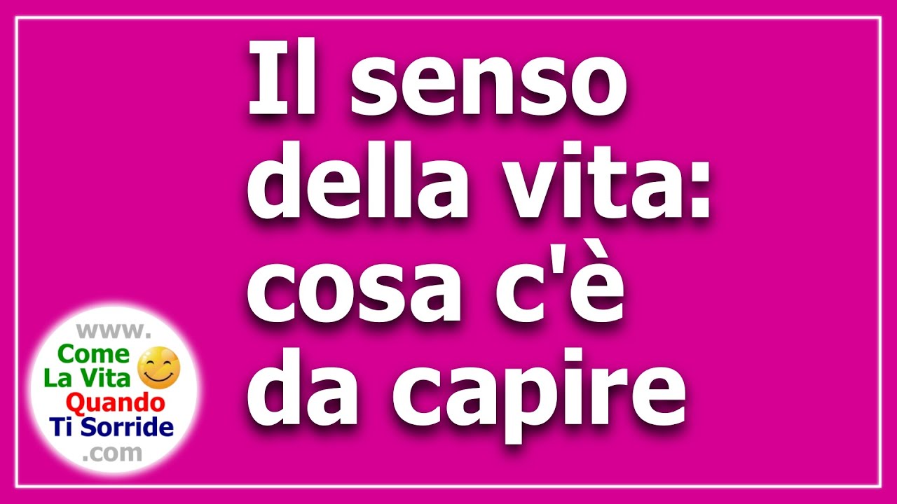 Il senso della vita: cosa c'è da capire - YouTube