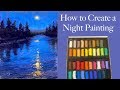 Painting the Night using SENNELIER 40 Piece Half Stick Set / Great for the Beginner