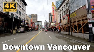 Downtown Vancouver Driving Tour 4K | Granville St, Georgia St POV Drive