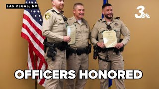 Trio of Las Vegas officers recognized for saving woman trapped in apartment fire