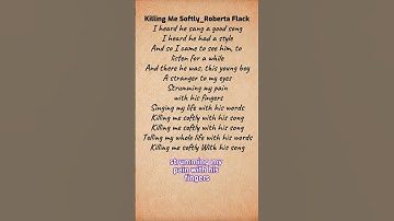 Thumbnail of KILLING ME SOFTLY || ROBERTA FLACK #80smusic #70music #90ssongs #lyrics #killingmesoftlywithhissong