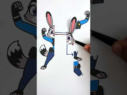 Judy Hopps Zootopia 2 Line Correcting Challenge Papercraft #zootopia #papercraft #zootopia2 #shorts