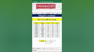 How to use Areas Formula #excel #msexcel #shortsvideo #shorts #ytshorts #eleganceacademy #area
