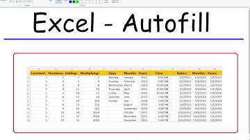How To Use Autofill In Excel