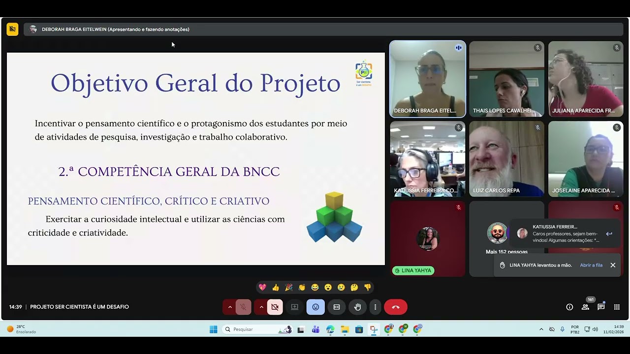 Meet SEED Projeto Ser Cientista é um Desafio 7º Ano Ciências 12/02/2026