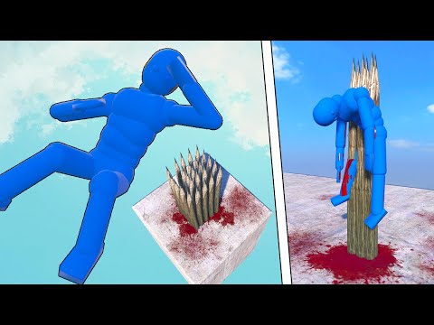 Euphoria Ragdoll VS SPIKES! The Best Epic NPC Falls! Compilation #100