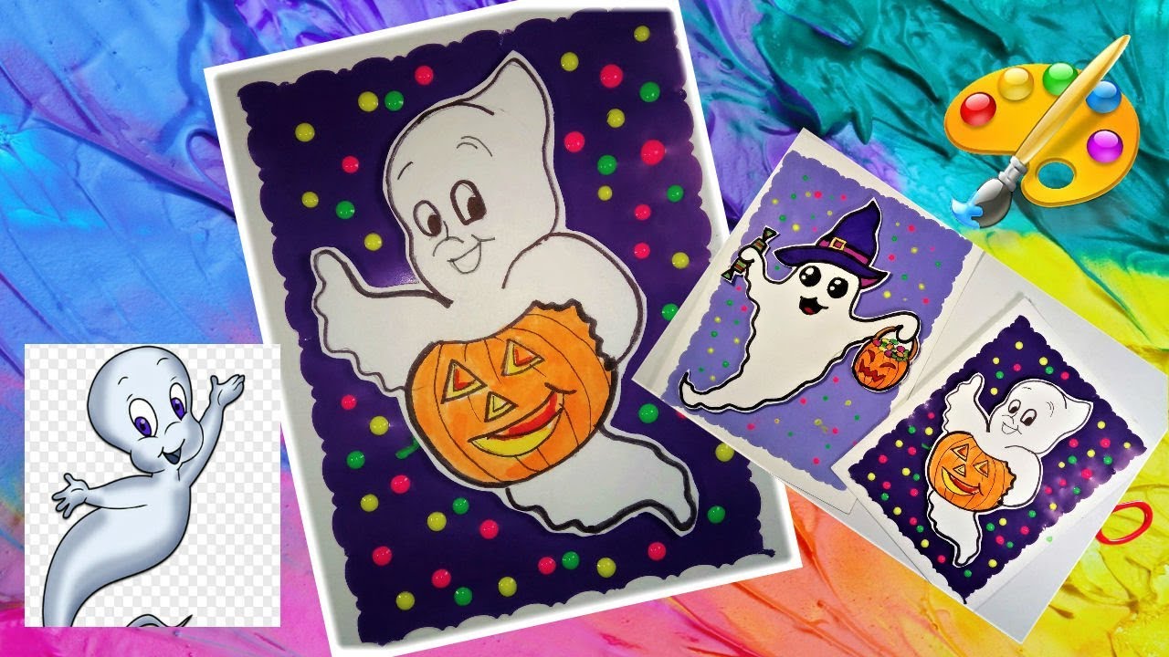 Рисунки на Хэллоуин  Как нарисовать приведение малыша  How to draw a ghost