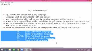 16 aug Sql Server by vijay Sir How Sql Server Works