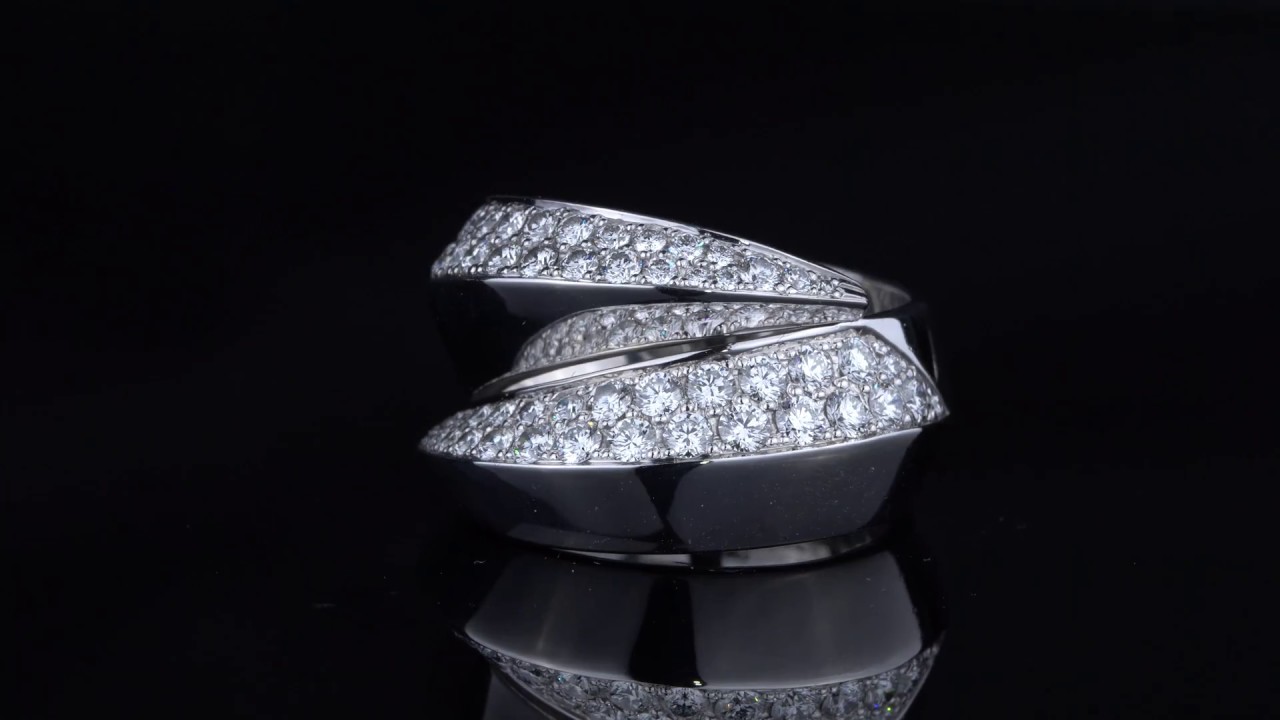 Cartier Bypass Panthere Diamond White Gold Ring For Sale Opulent Jewelers
