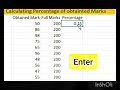 Calculating Percentage in excel.
