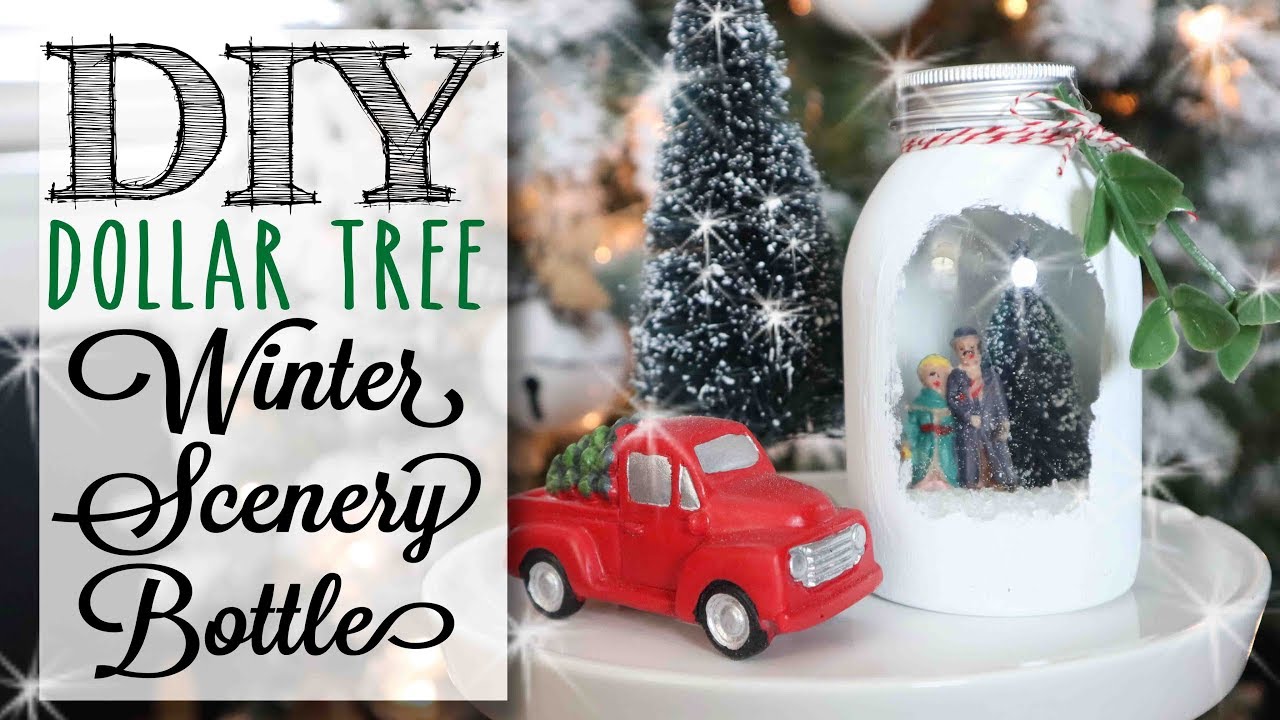 DIY Dollar Tree Winter Scenery Bottle | 6 of 12  Days of Christmas