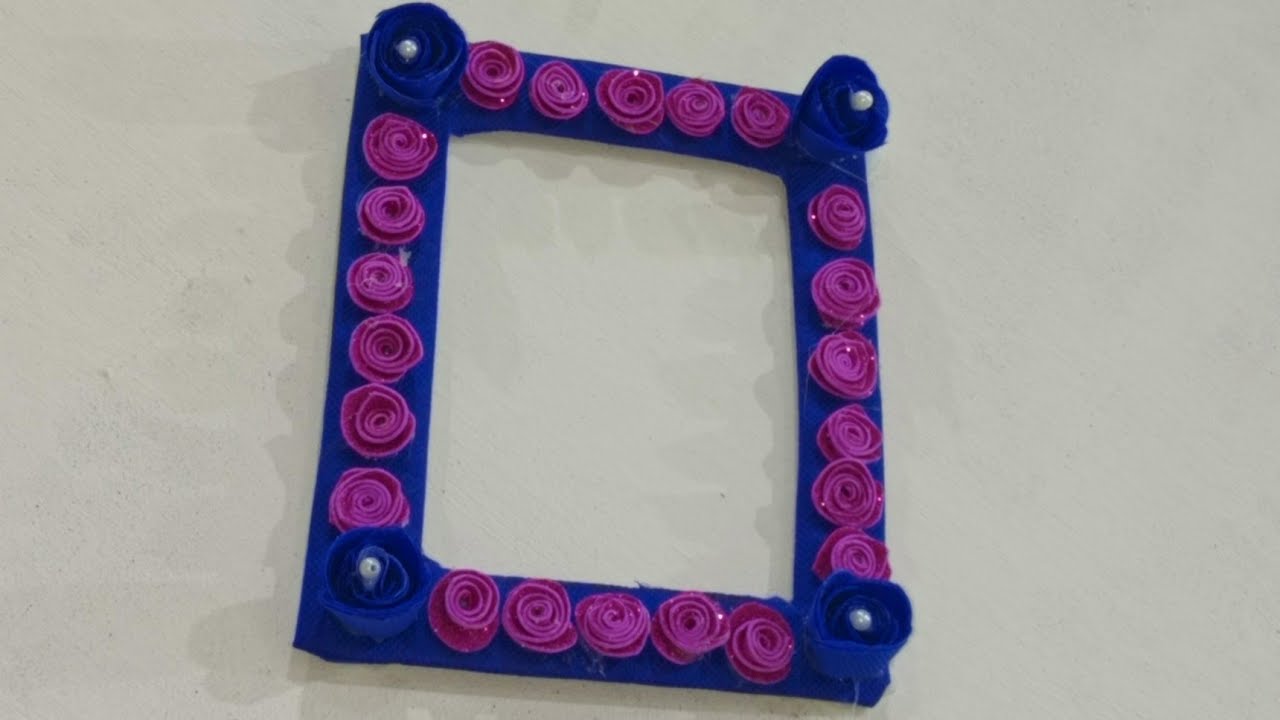 Craft of Picture frame by unusual shopping bag [self made wall hanging photo frame]Make crafting