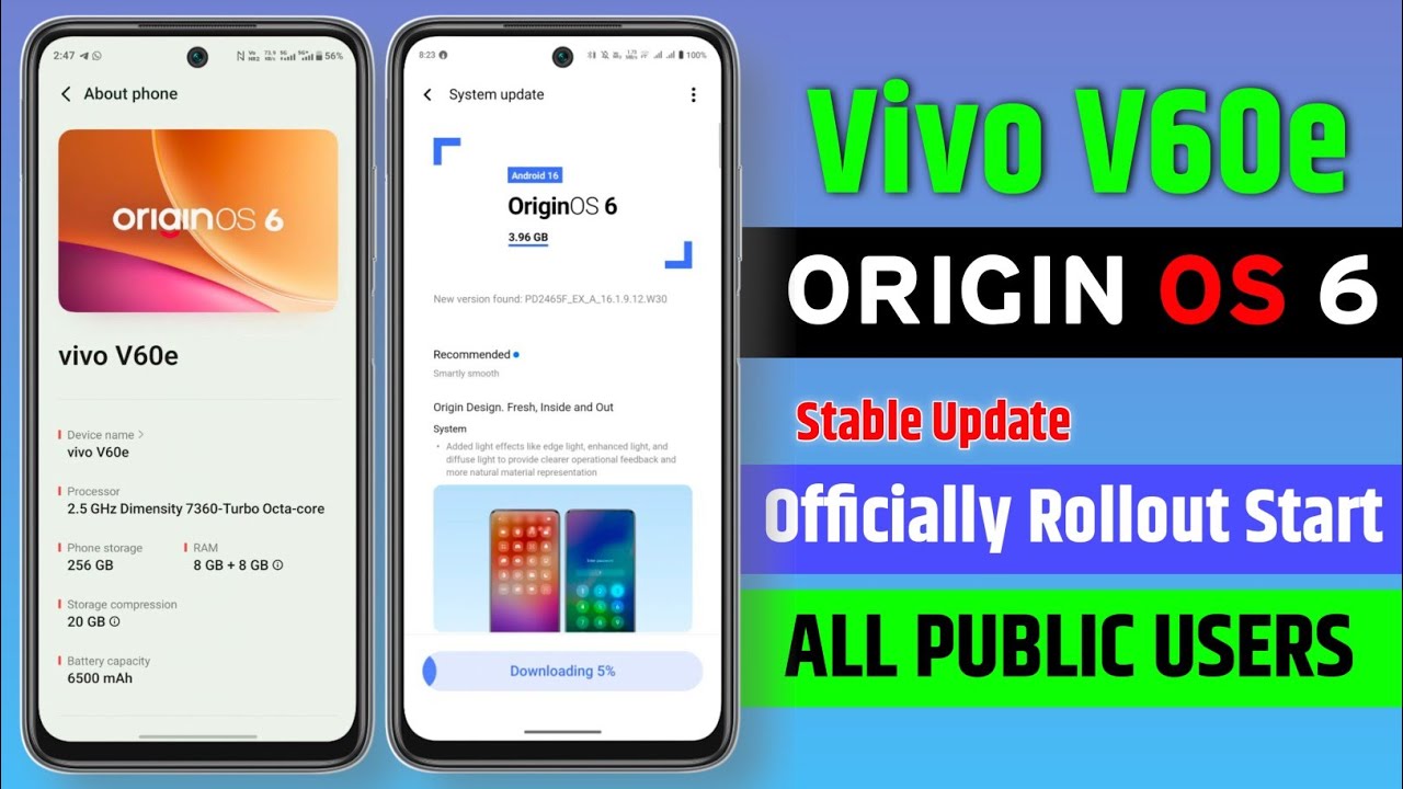Vivo V60E Origin OS 6 Stable Update Rollout Start For All Public Users 😍 | VIVO V60E NEW UPDATE