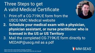 How to Renew Your USCG License Step 3: A valid Medical Certificate