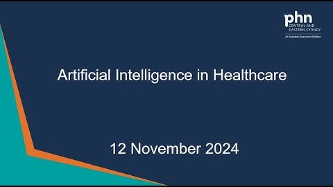 Artificial Intelligence in Healthcare - 12 November 2024