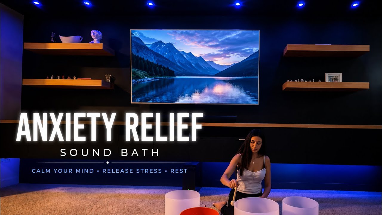 Anxiety Relief Sound Bath • Calm Your Mind & Nervous System - YouTube
