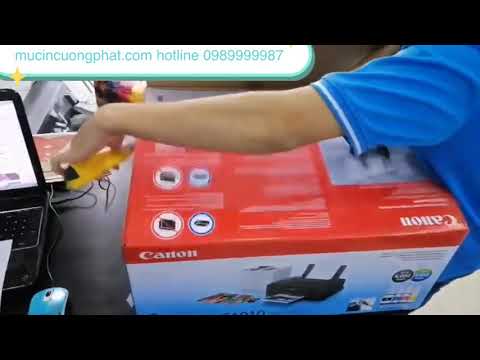 Video Hướng dẫn nạp mực và test máy in màu Canon G1010 tại... - youtube