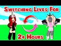 SWITCHING Lives With My BEST FRIEND SANNA For 24 HOURS! (Roblox)