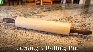 Turning a Rolling Pin on the Lathe | Hand Made Rolling Pin with free floating handles