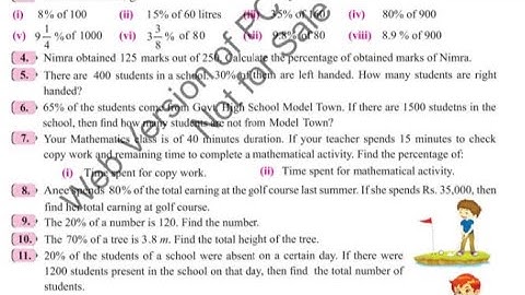 Class 6|Exercise 4.3|Question 8|Percentage|SNC Sallybus|PCTB BOOK|Math|AlRaazi Online Tution