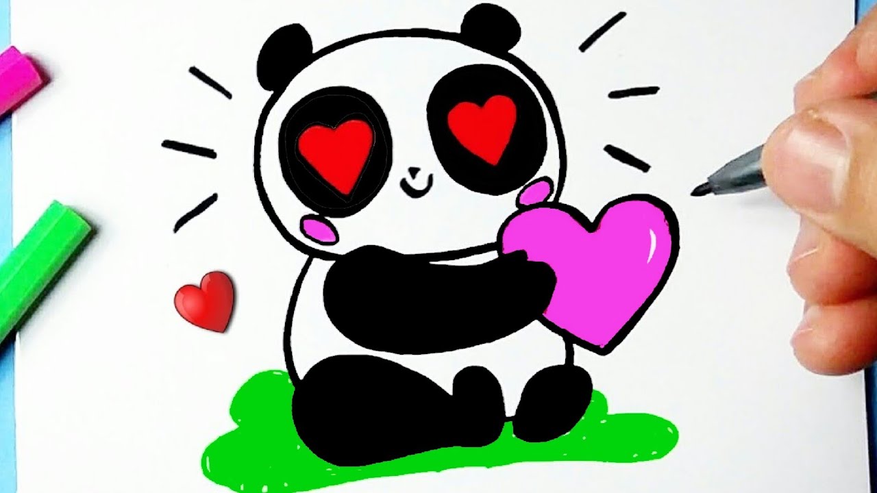 URSA PANDA Como desenhar um urso panda fofo Kawaii ❤ Desenhos