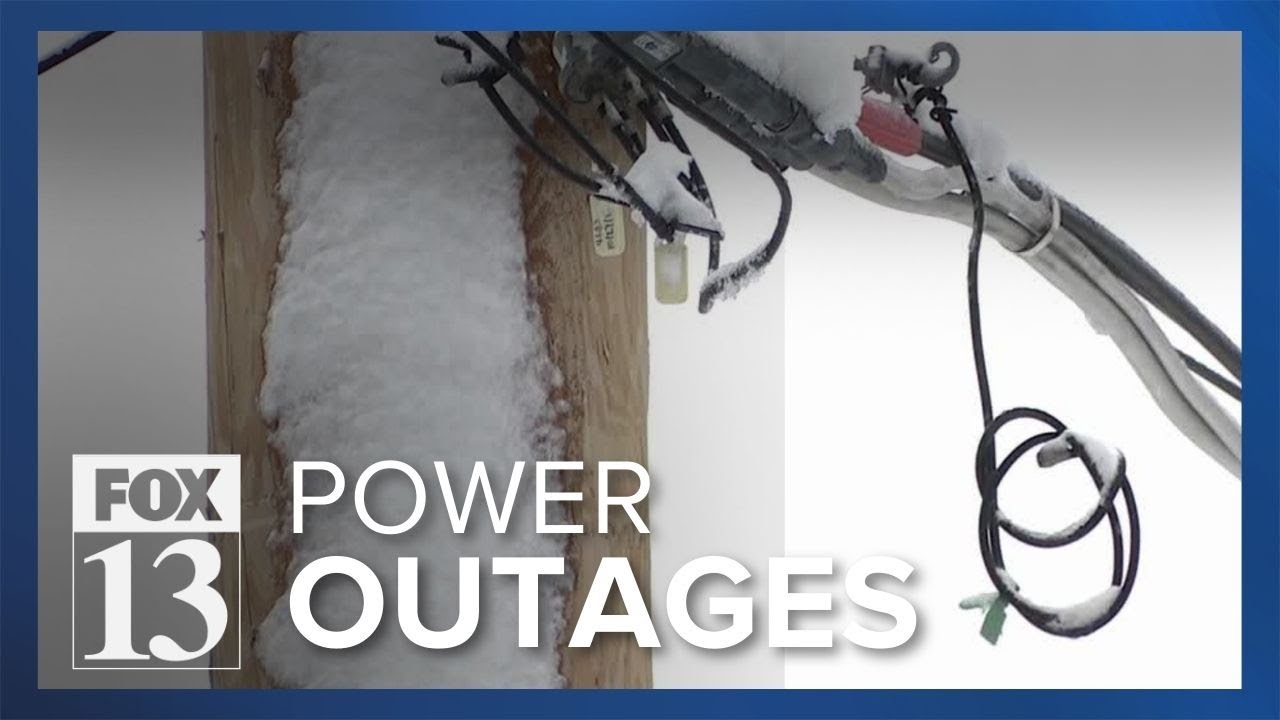 Power outages continue following storm with heavy, dense snow - YouTube
