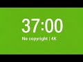 37 Minute Countdown Green Screen 2220 Seconds Timer Chroma Key 4K UHD Editing Overlay | No Copyright