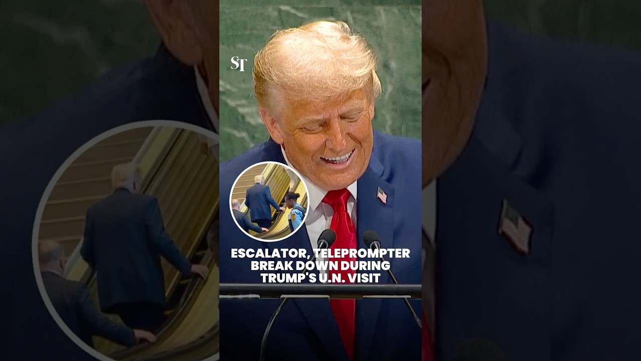 Trump complains about broken escalator, teleprompter at United Nations
