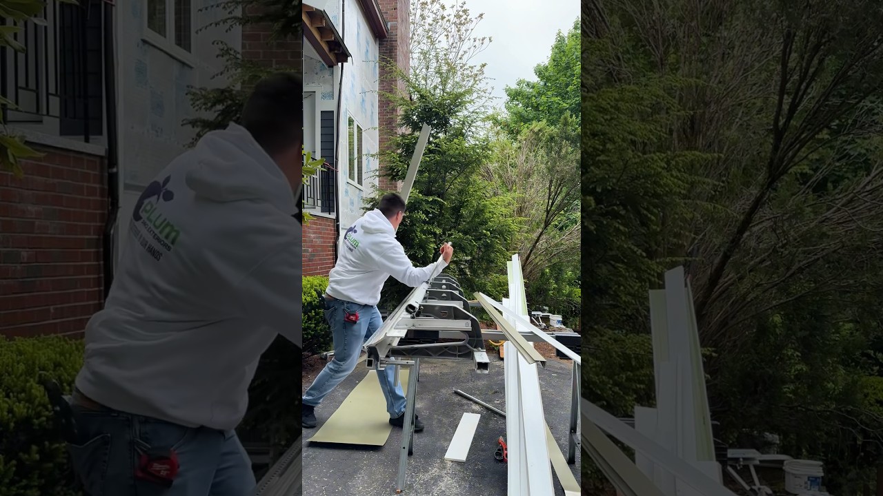 Z-Flashing above window trim installation. 