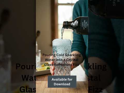 Pouring Cold Sparkling Water into Crystal Glass | Refreshing Fizz Sound Effect sound effect preview