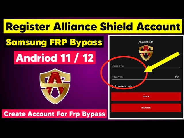 Create Alliance Shield x Account For Samsung Android 11 Frp Bypass